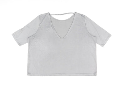 River Island Womens Grey Polyester Basic T-Shirt Size 8 Round Neck