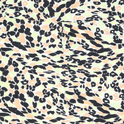 Marks & Spencer Womens Multicoloured Animal Print Polyester Basic Button-Up Size 14 Collared