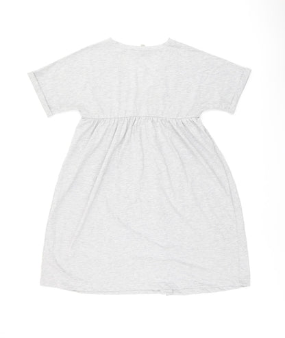 Back view of ASOS women’s grey polyester shift, size UK 8, v-neck pullover
