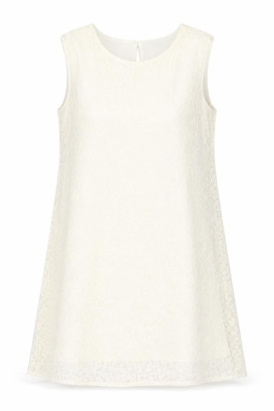 VERO MODA Womens White Floral Polyamide Shift Size M Boat Neck Button
