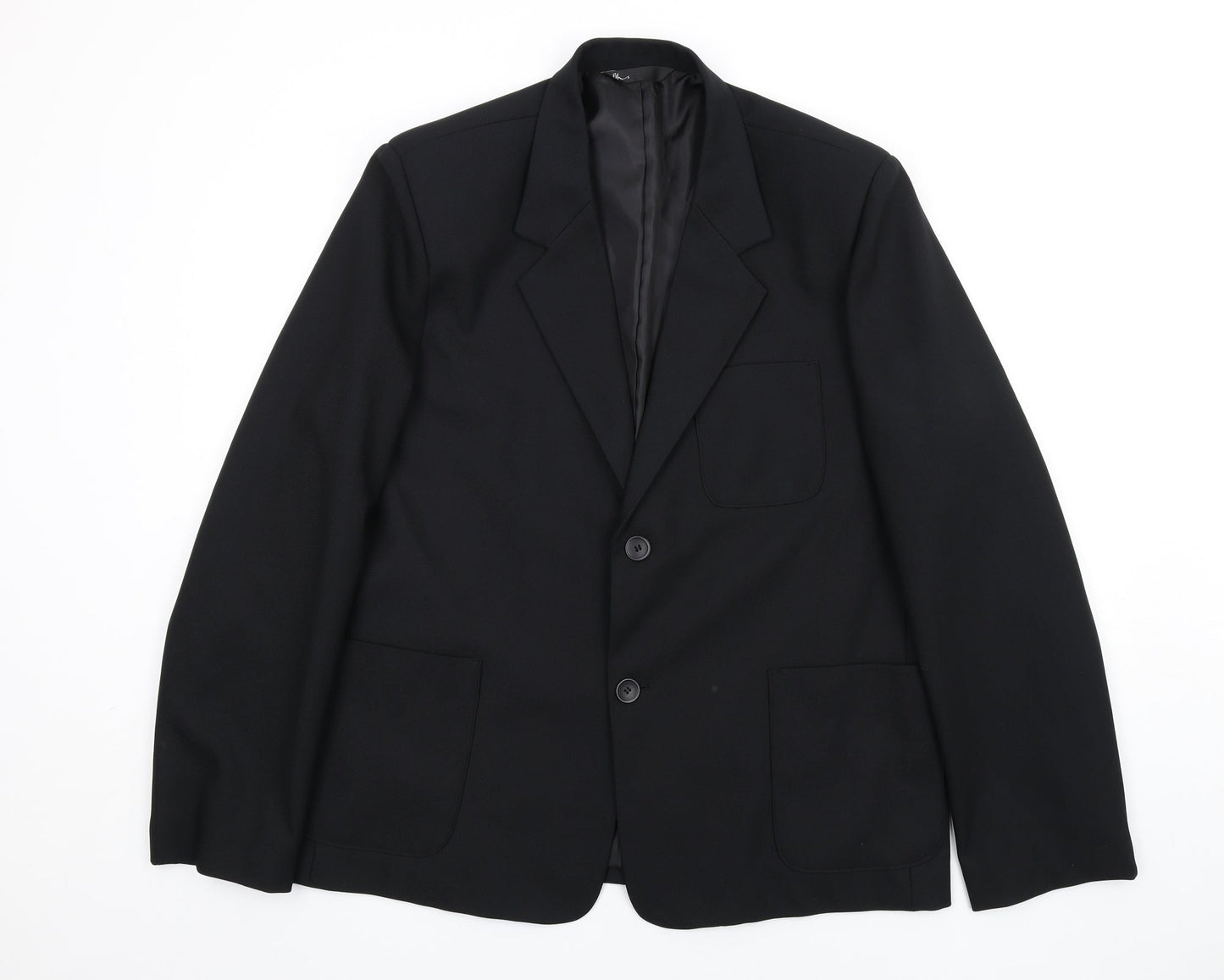 BHS Mens Black Polyester Jacket Blazer Size 40 Regular