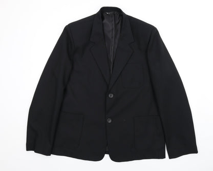 BHS Mens Black Polyester Jacket Blazer Size 40 Regular