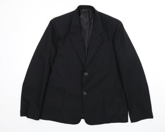 BHS Mens Black Polyester Jacket Blazer Size 40 Regular