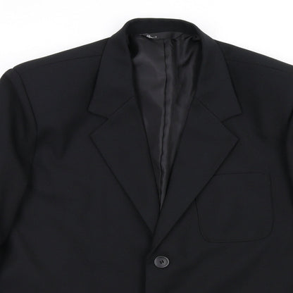 BHS Mens Black Polyester Jacket Blazer Size 40 Regular