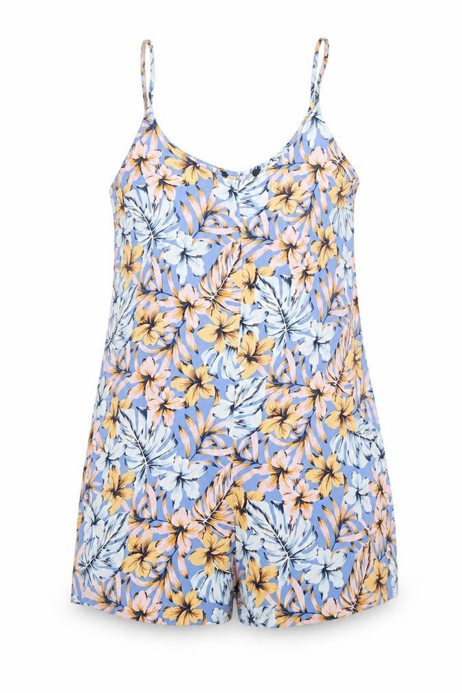 New Look Womens Multicoloured Floral Viscose Romper One-Piece Size 10 Pullover