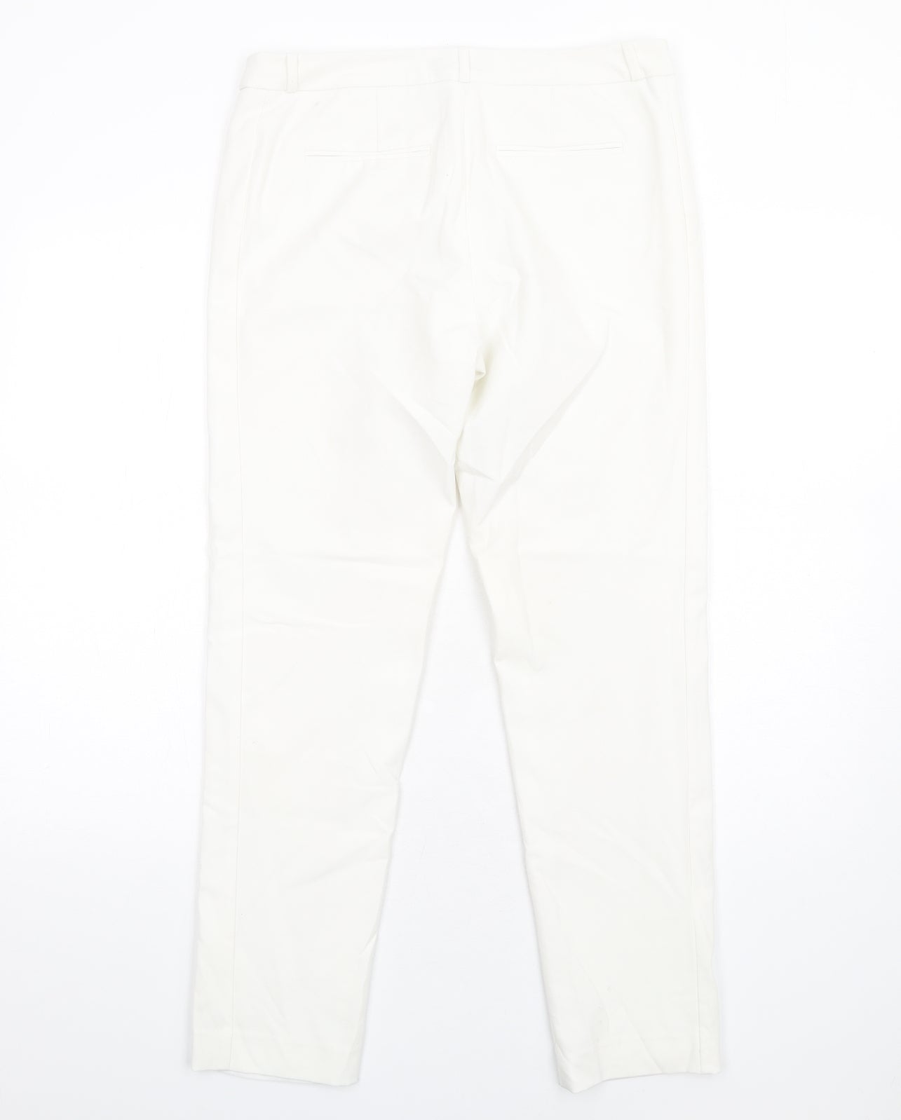 Episode Womens White Polyester Trousers Size 10 L30 in Regular Zip
