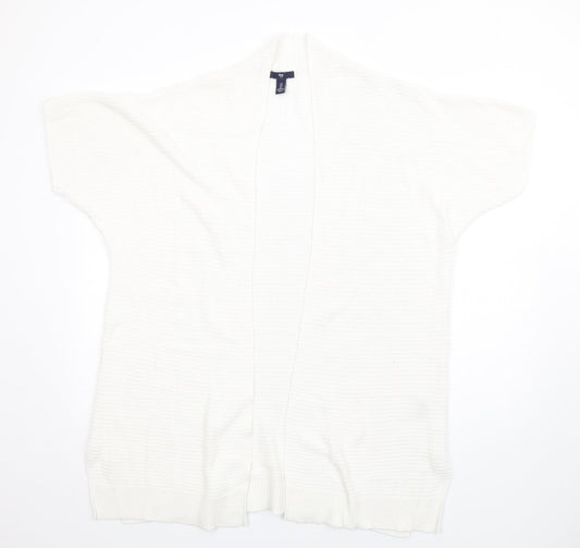 Gap Womens White V-Neck Cotton Cardigan Jumper Size L