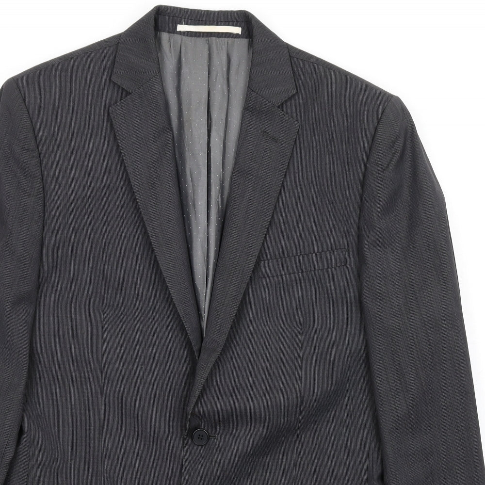 French Connection Mens Grey Wool Jacket Blazer Size 44 Regular