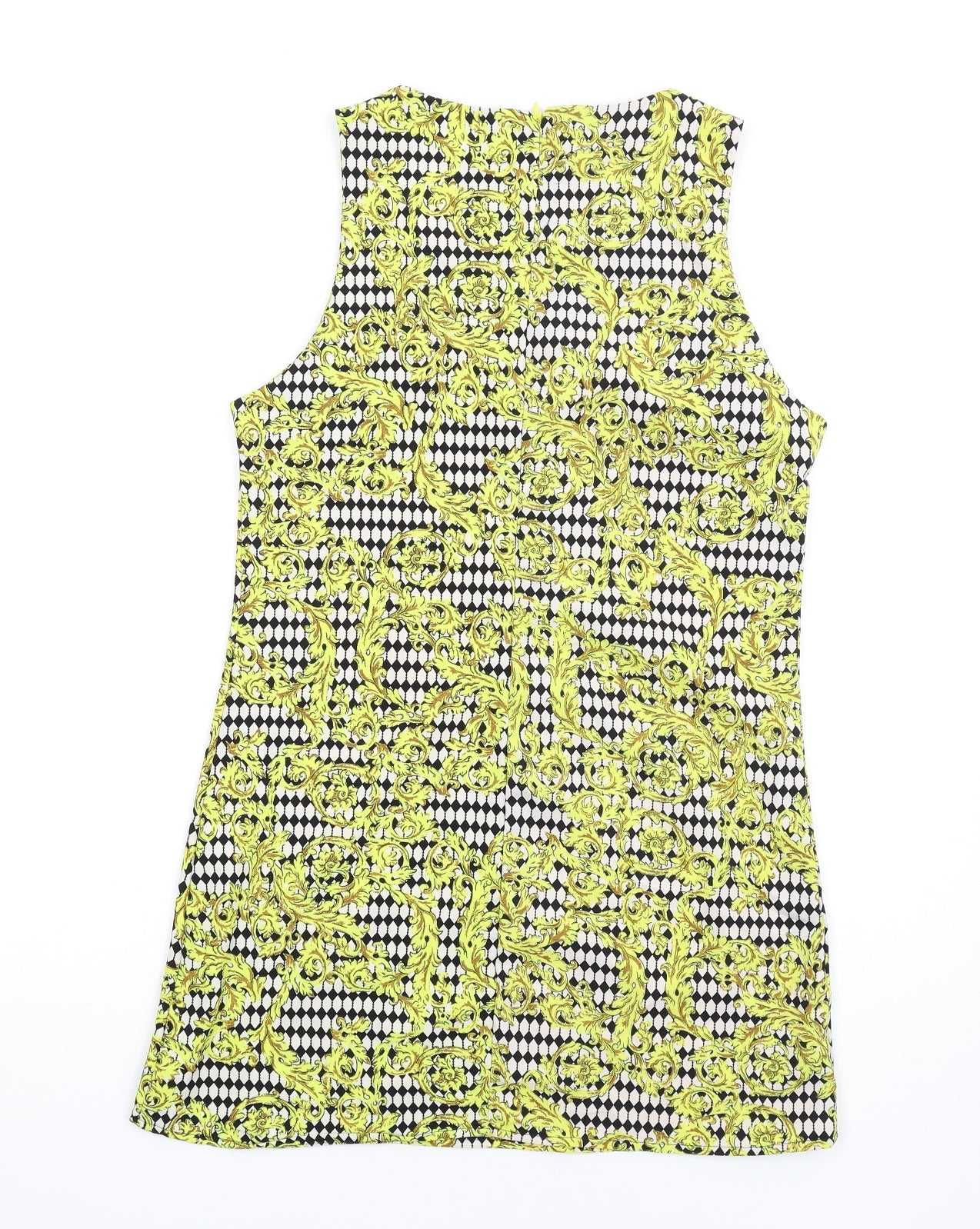 Glamorous Womens Multicoloured Geometric Polyester Mini Size S Round Neck Zip