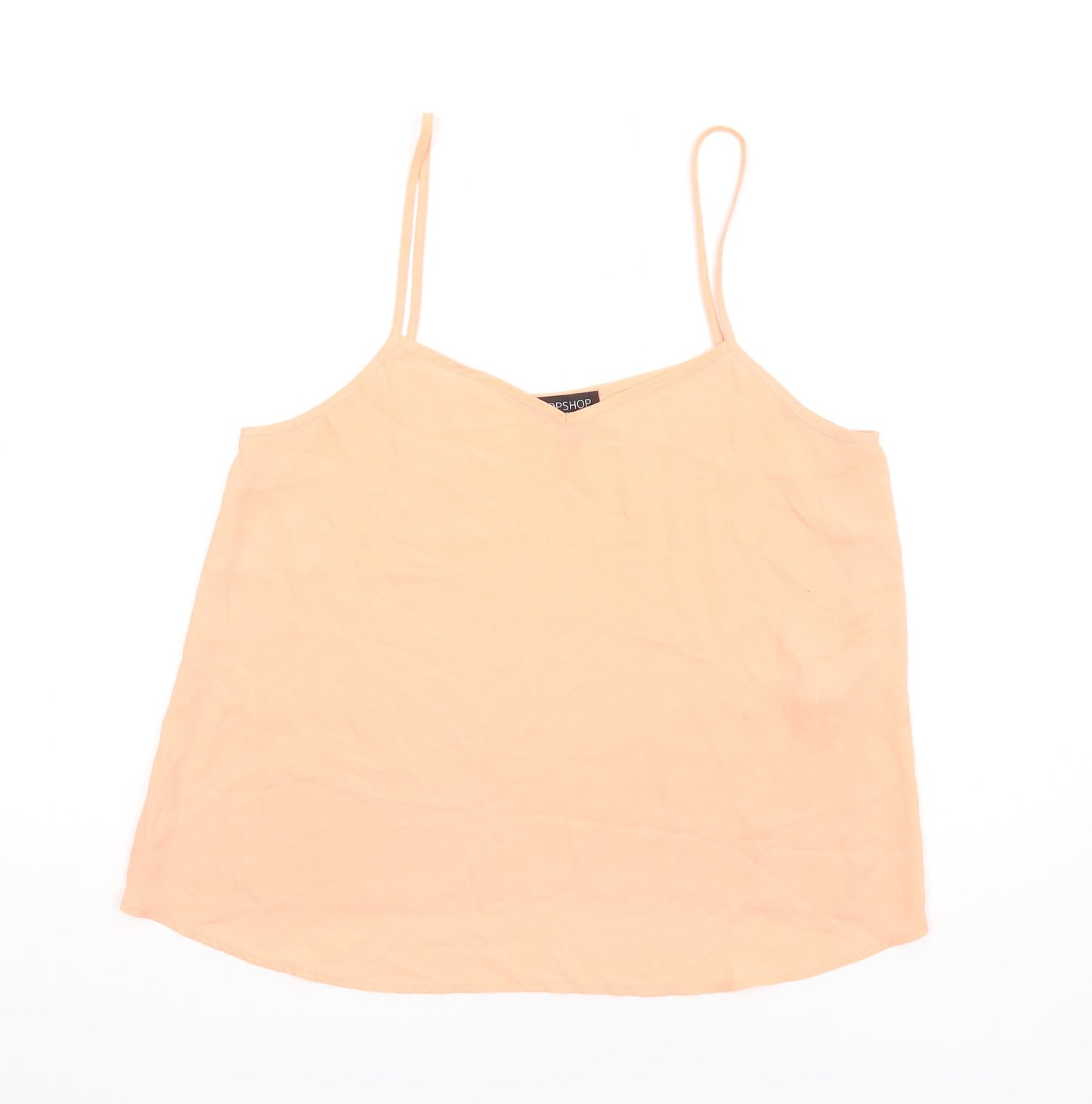Topshop Womens Orange Polyester Camisole T-Shirt Size 12 V-Neck