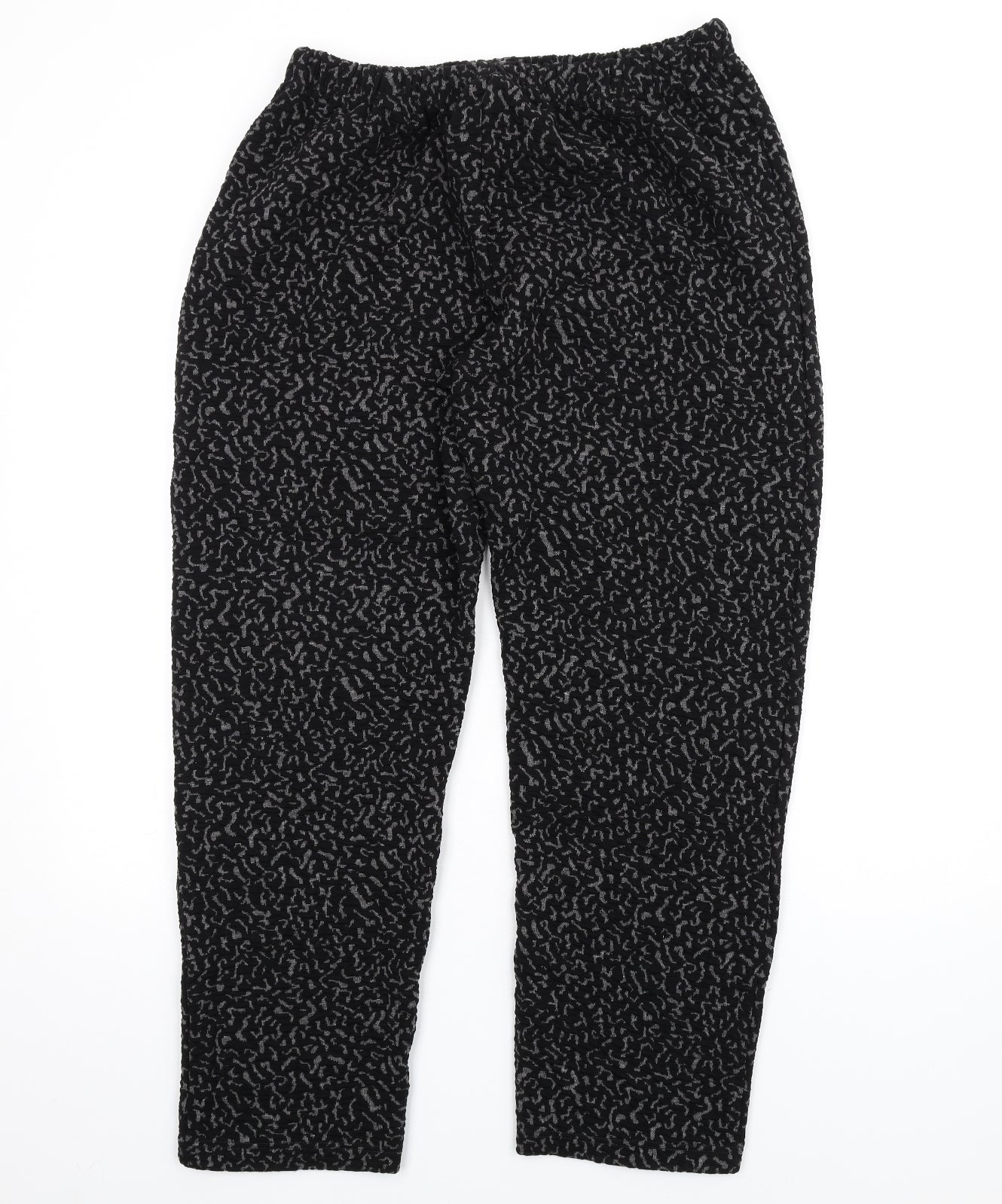 Afibel Womens Black Geometric Acrylic Trousers Size 20 L30 in Regular