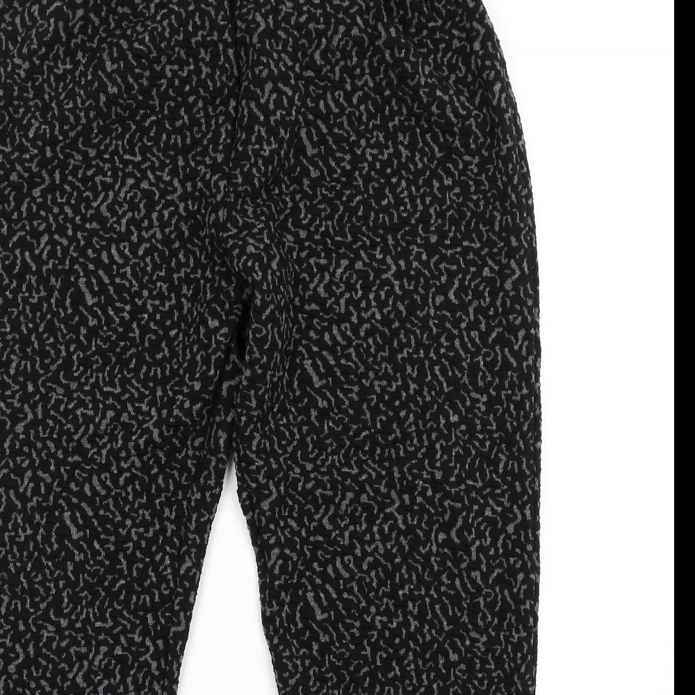 Afibel Womens Black Geometric Acrylic Trousers Size 20 L30 in Regular