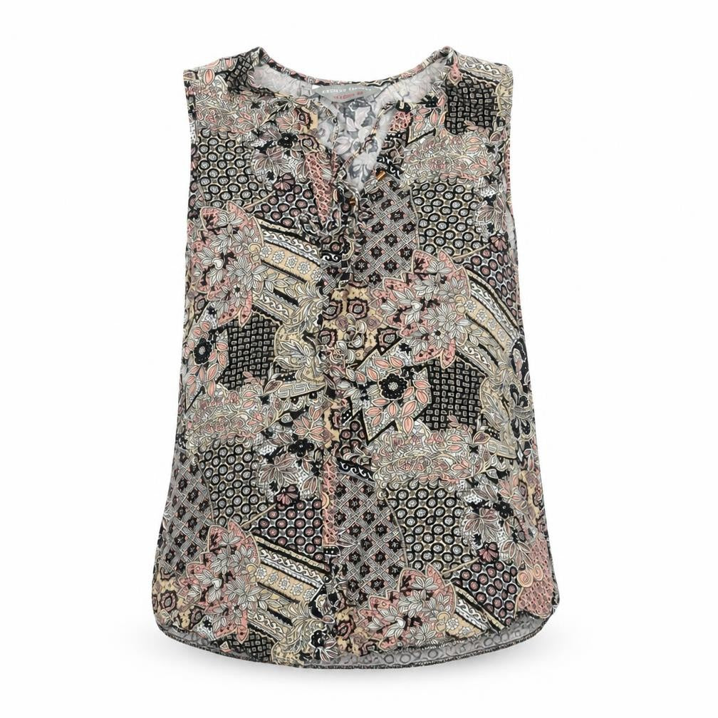 Dorothy Perkins Womens Multicoloured Geometric Viscose Basic Tank Size 6 V-Neck