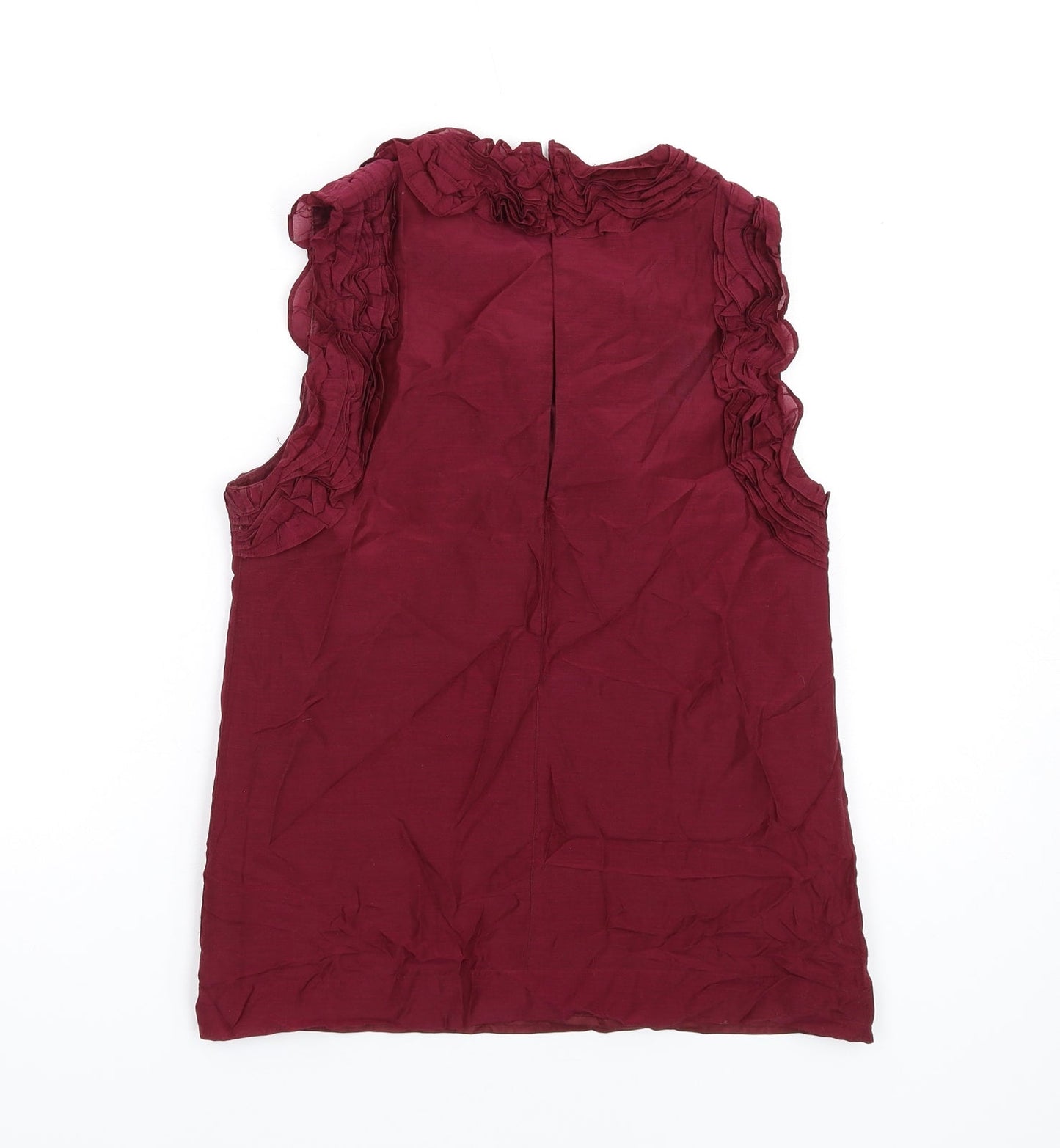 French Connection Womens Red Cotton Basic Tank Size 6 Round Neck