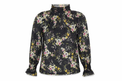 River Island Womens Multicoloured Floral Polyester Basic T-Shirt Size 6 High Neck