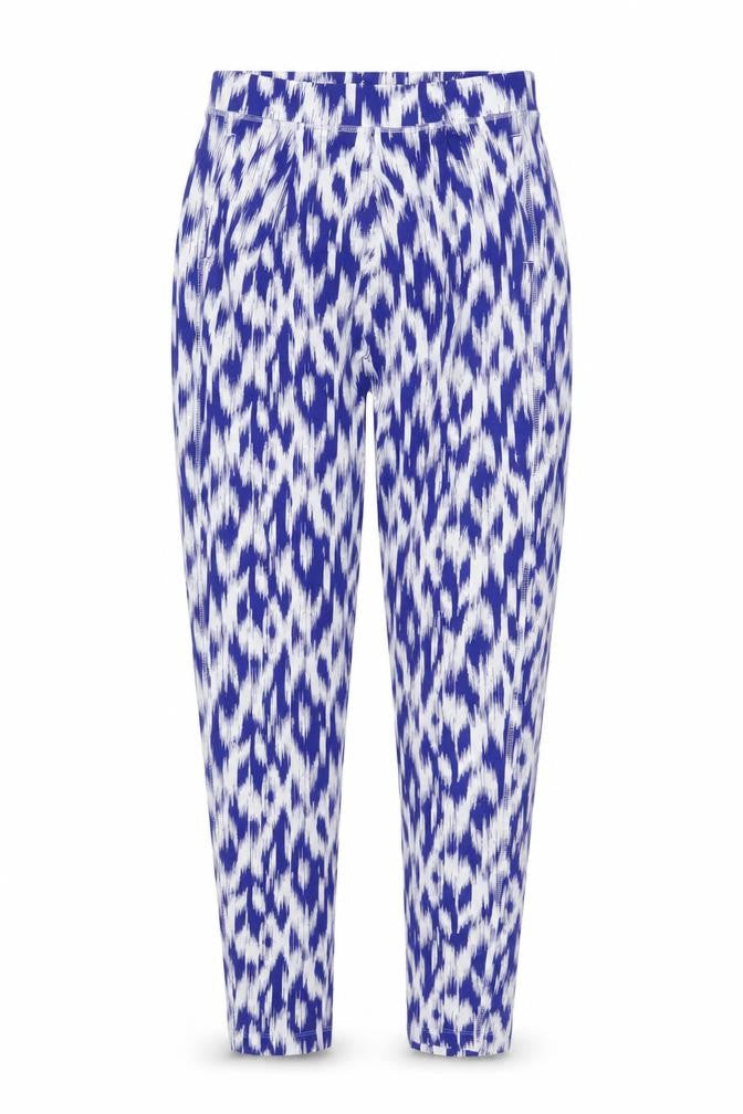 Marks & Spencer Womens Blue Geometric Viscose Carrot Leggings Size 8 L28 in