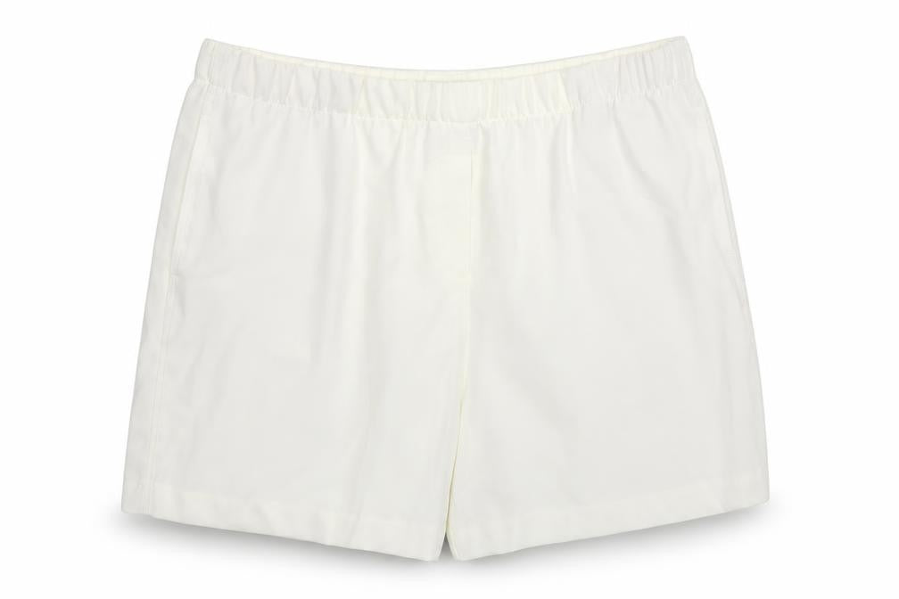 Marks & Spencer Womens Ivory Polyester Bermuda Shorts Size 20 L5 in Regular - Elasticated Waist