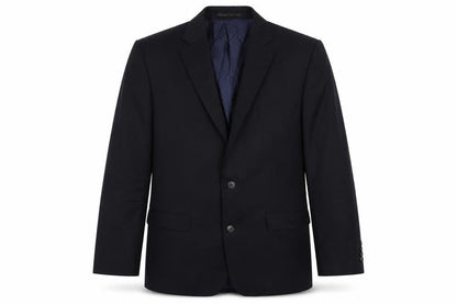 Front view of French Connection men’s blue polyester jacket suit jacket, size 38, regular