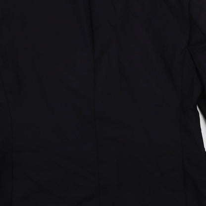 Brand and care label for French Connection men’s blue polyester jacket suit jacket, size 38, regular