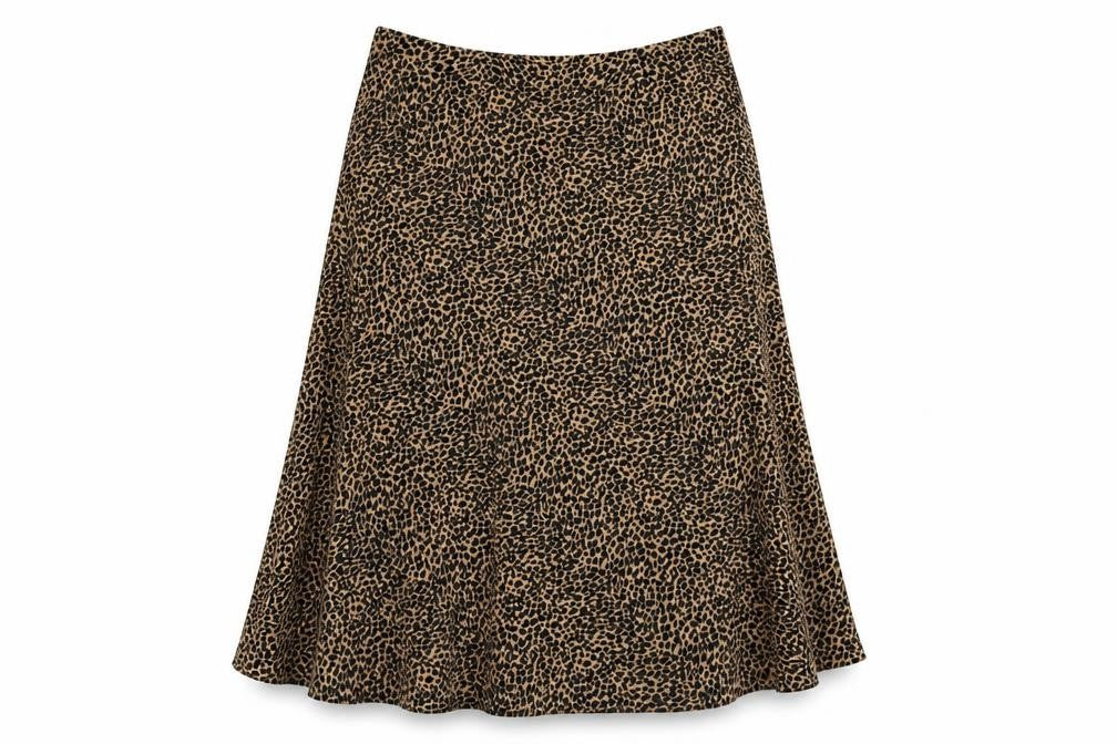 Oasis Womens Brown Animal Print Polyester A-Line Skirt Size XL - Elastic Waist