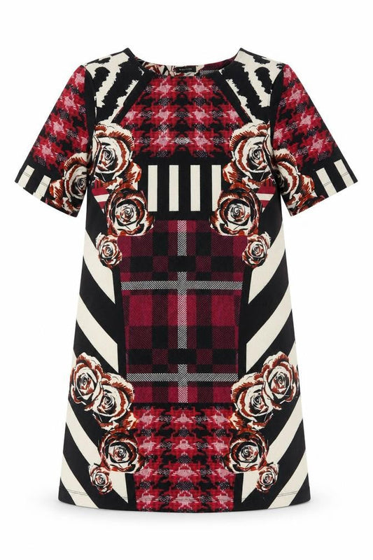 River Island Womens Multicoloured Geometric Polyester Shift Size 10 Boat Neck Pullover