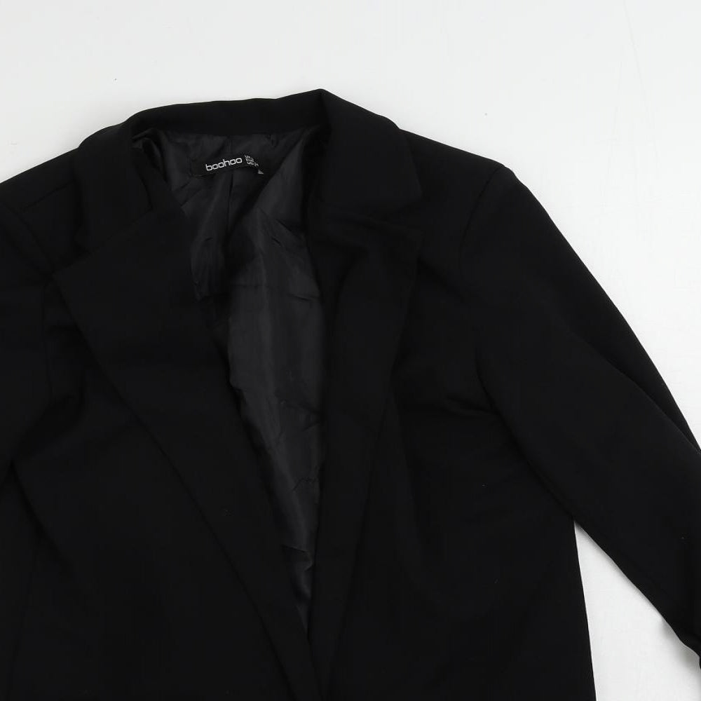Boohoo Womens Black Jacket Blazer Size 6 Button