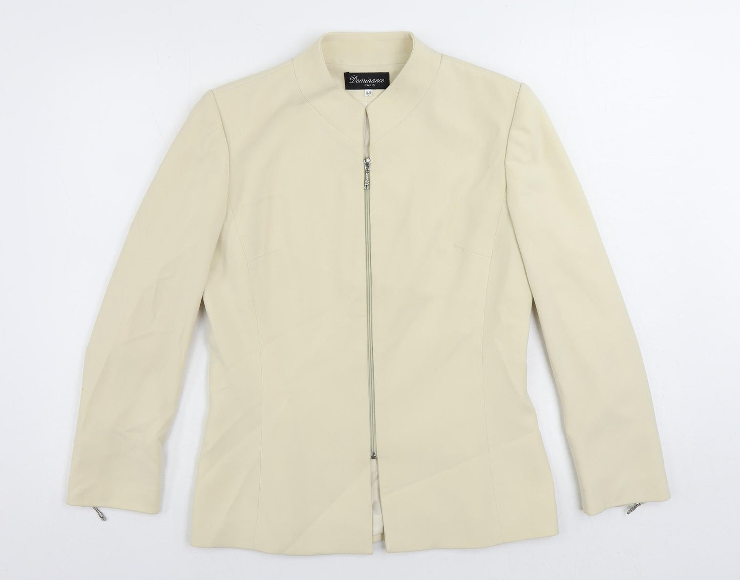 Dominance Paris Womens Beige Jacket Blazer Size 10 Zip