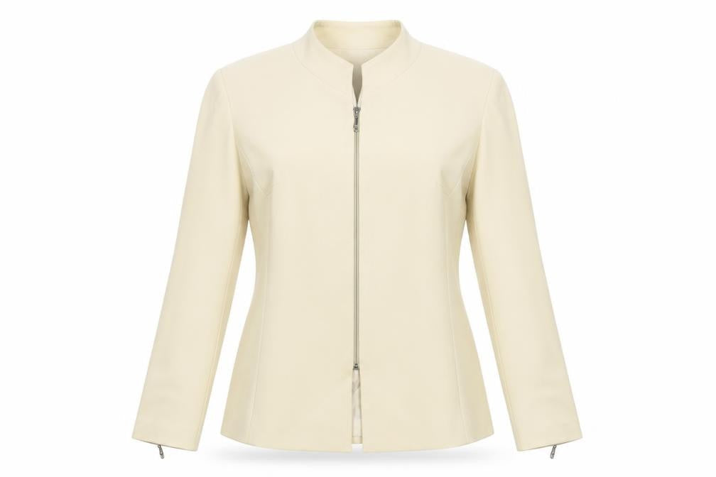 Dominance Paris Womens Beige Jacket Blazer Size 10 Zip