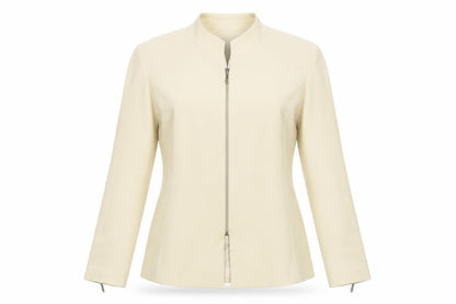 Dominance Paris Womens Beige Jacket Blazer Size 10 Zip