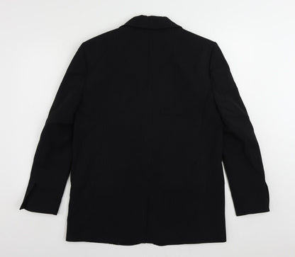 Zara Womens Black Striped Jacket Blazer Size M Button
