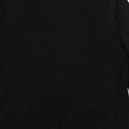 Zara Womens Black Striped Jacket Blazer Size M Button
