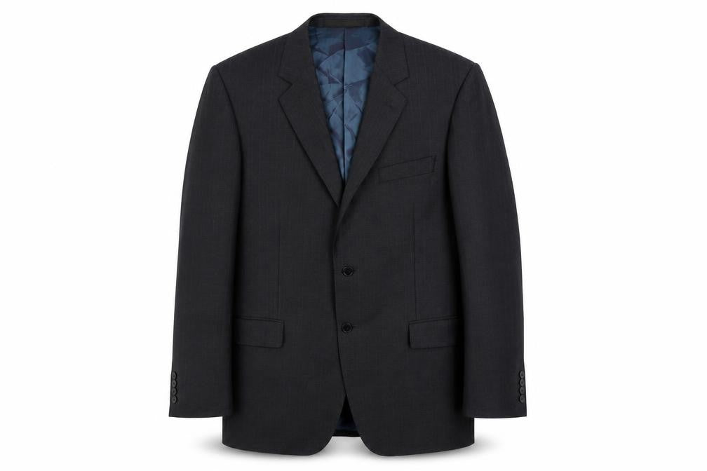 Marks & Spencer Mens Grey Striped Wool Jacket Suit Jacket Size 42 Regular