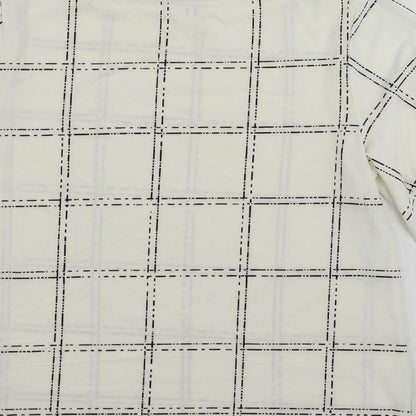 H&M Womens White Geometric Polyester Basic Blouse Size XS Boat Neck