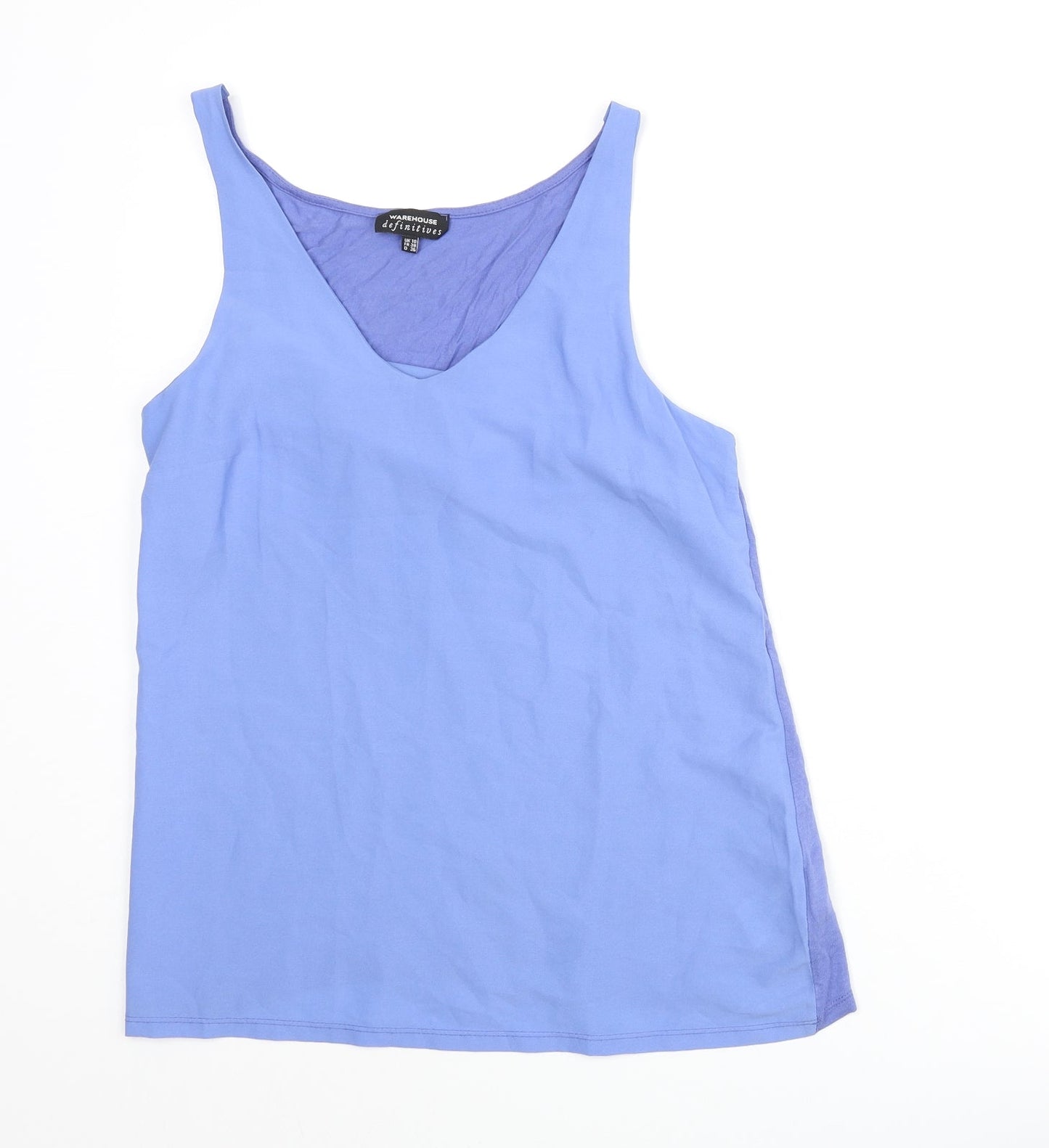 Warehouse Womens Blue Polyester Camisole Blouse Size 10 V-Neck