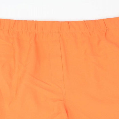 Marks & Spencer Womens Orange Polyester Basic Shorts Size 24 L4 in Regular Pull On