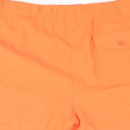 Marks & Spencer Womens Orange Polyester Basic Shorts Size 24 L4 in Regular Pull On