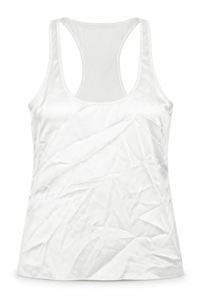 Zara Womens White Polyester Camisole Blouse Size M Scoop Neck