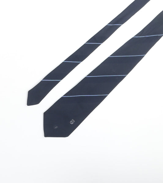Peter K Mens Blue Striped Polyester Pointed Tie One Size - Phillips Logo