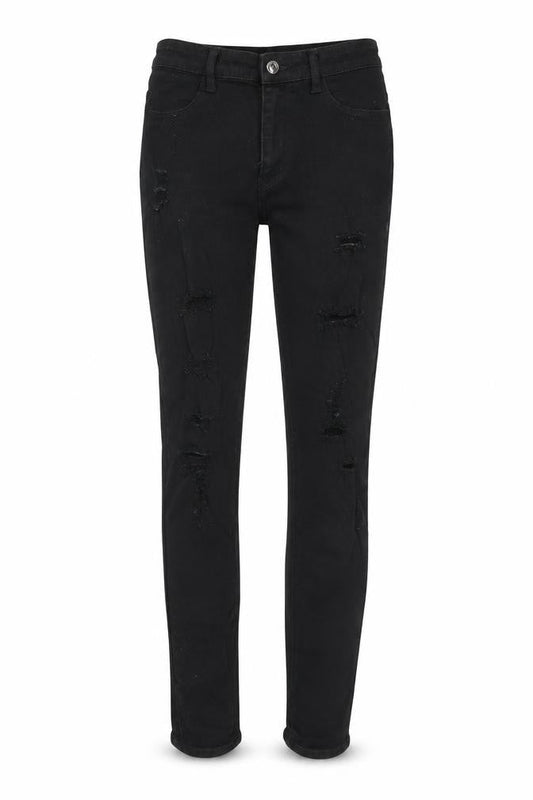 H&M Womens Black Cotton Skinny Jeans Size 8 L28 in Regular Button
