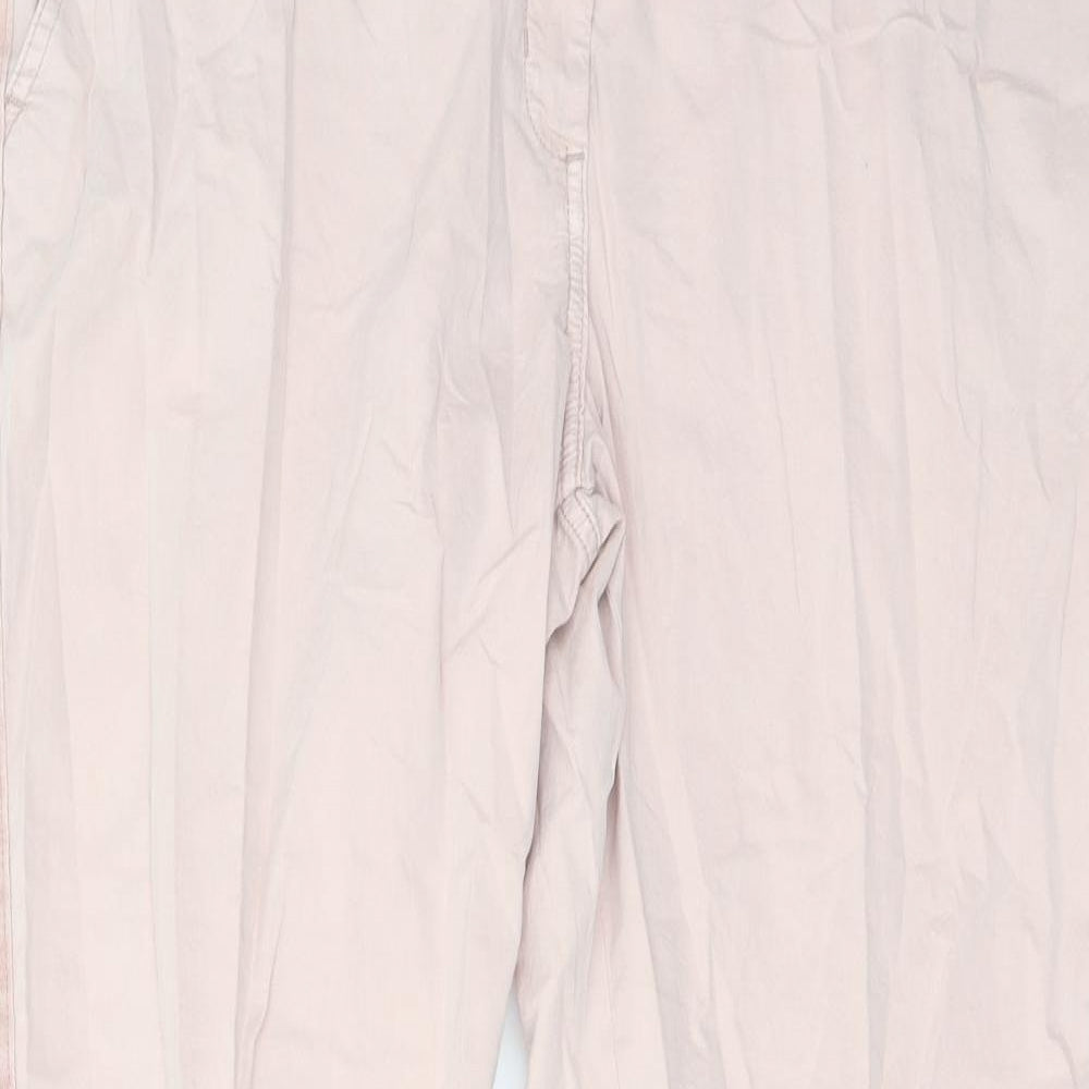 Marks and Spencer Womens Pink Cotton Chino Trousers Size 20 L25 in Regular Button