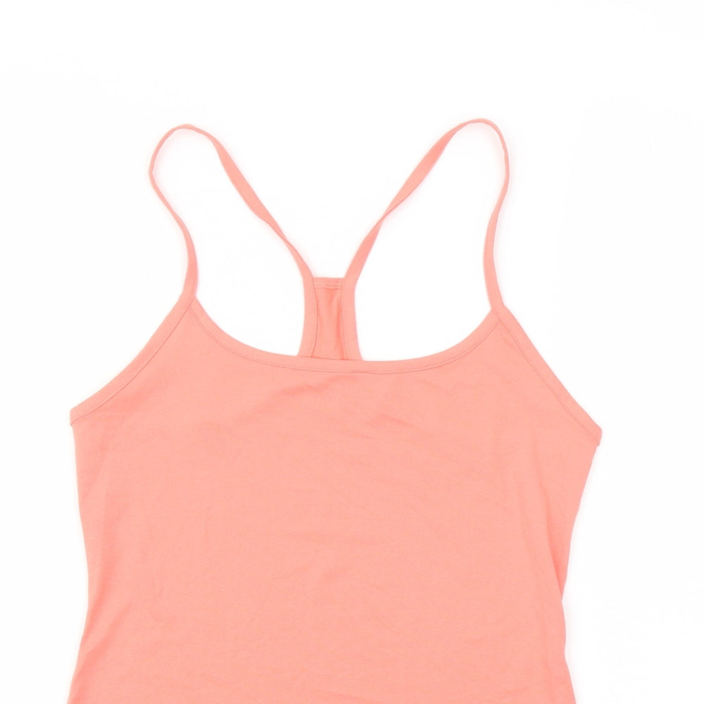 Good Moove Womens Orange Polyester Basic Tank Size 8 Round Neck Pullover