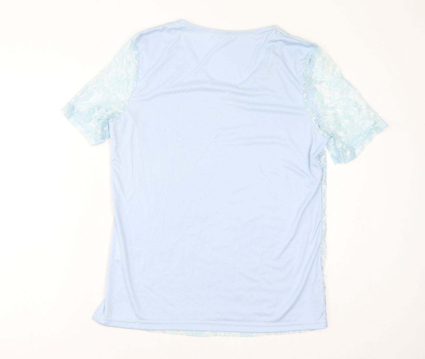 Damart Womens Blue Polyamide Basic T-Shirt Size 14 V-Neck - Size 14-16