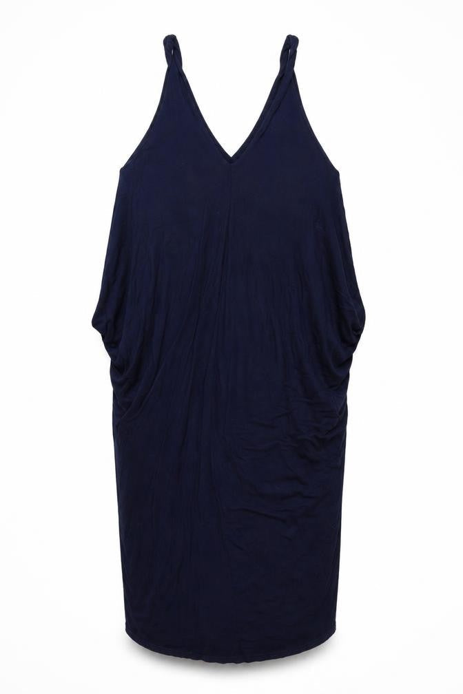Roman Womens Blue Viscose Bodycon Size 12 V-Neck Pullover