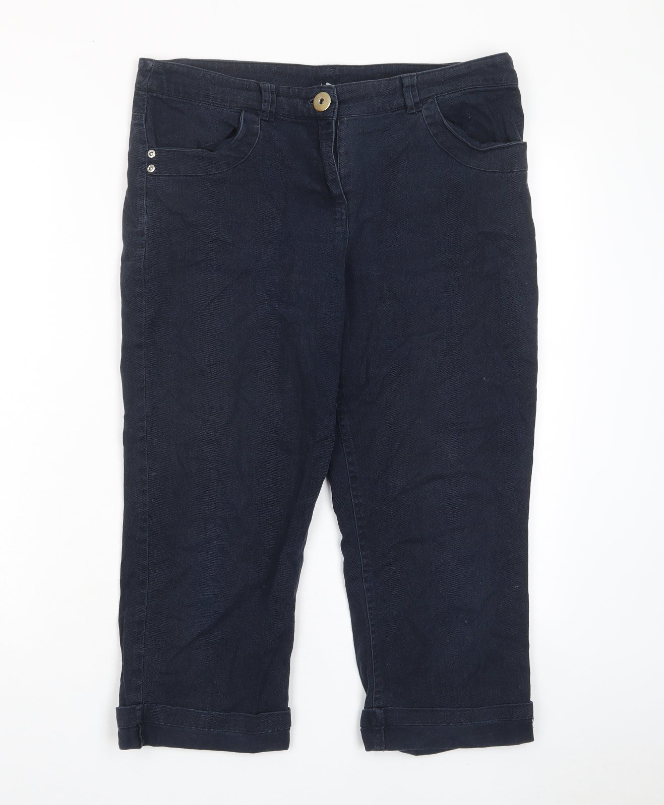 Epilogue Womens Blue Cotton Bermuda Shorts Size 12 L20 in Regular Zip - Pockets