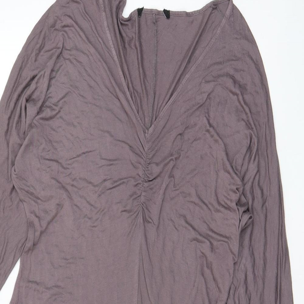ASOS Womens Brown Viscose A-Line Size 8 V-Neck Pullover