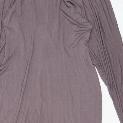 Brand and care label for ASOS women’s brown viscose a-line, size UK 8, v-neck pullover