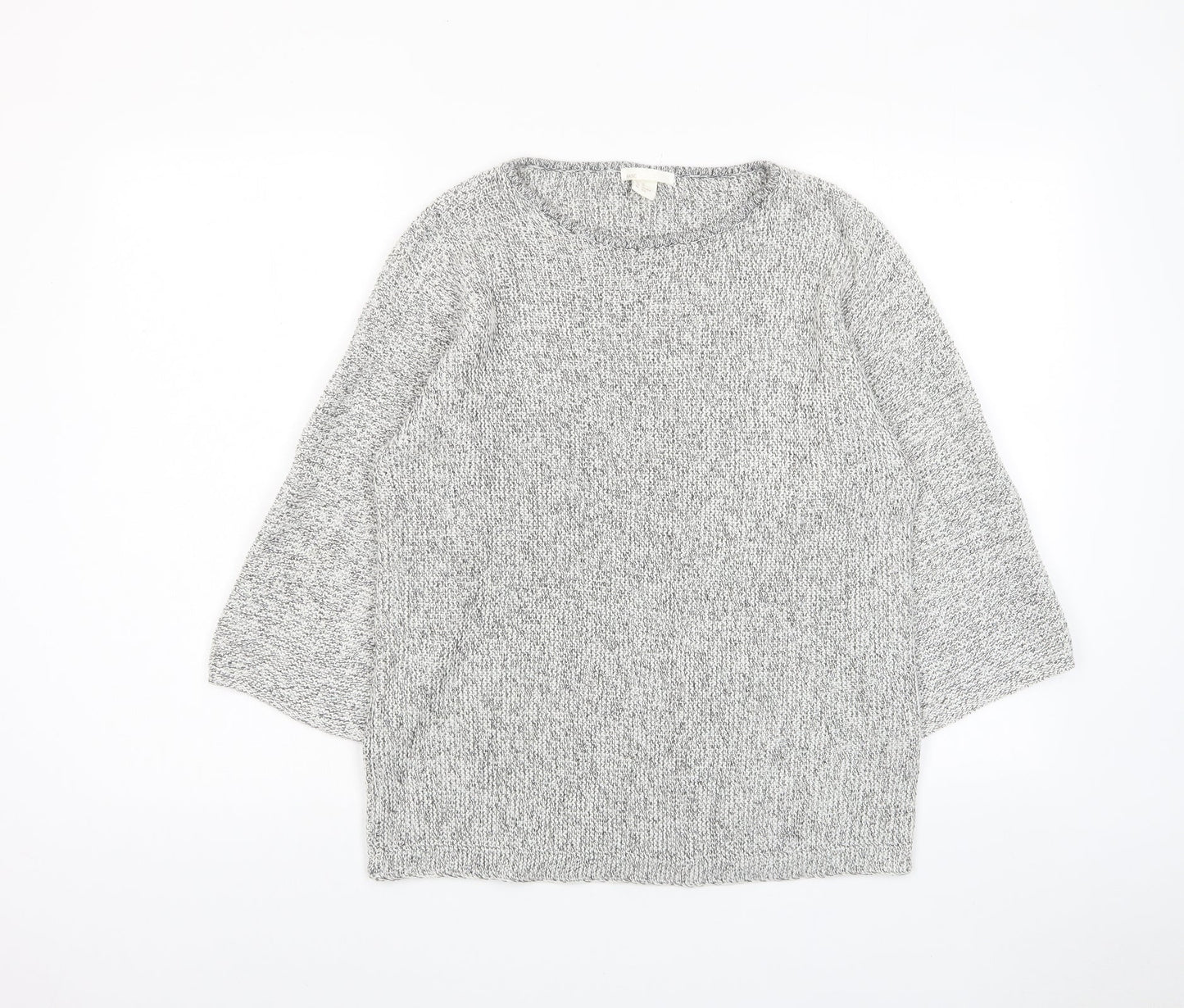 H&M Womens Grey Crew Neck Cotton Pullover Jumper Size XS
