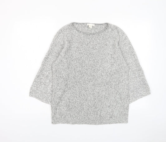 H&M Womens Grey Crew Neck Cotton Pullover Jumper Size XS