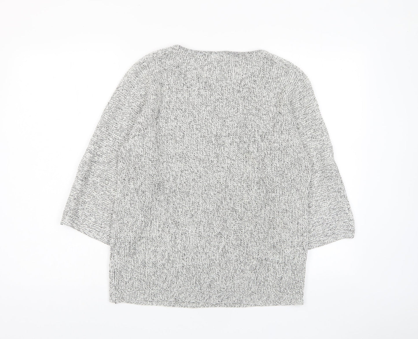 H&M Womens Grey Crew Neck Cotton Pullover Jumper Size XS