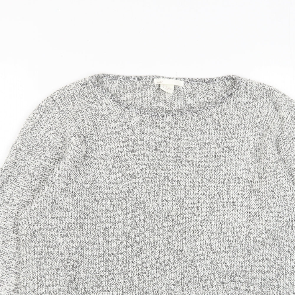 H&M Womens Grey Crew Neck Cotton Pullover Jumper Size XS